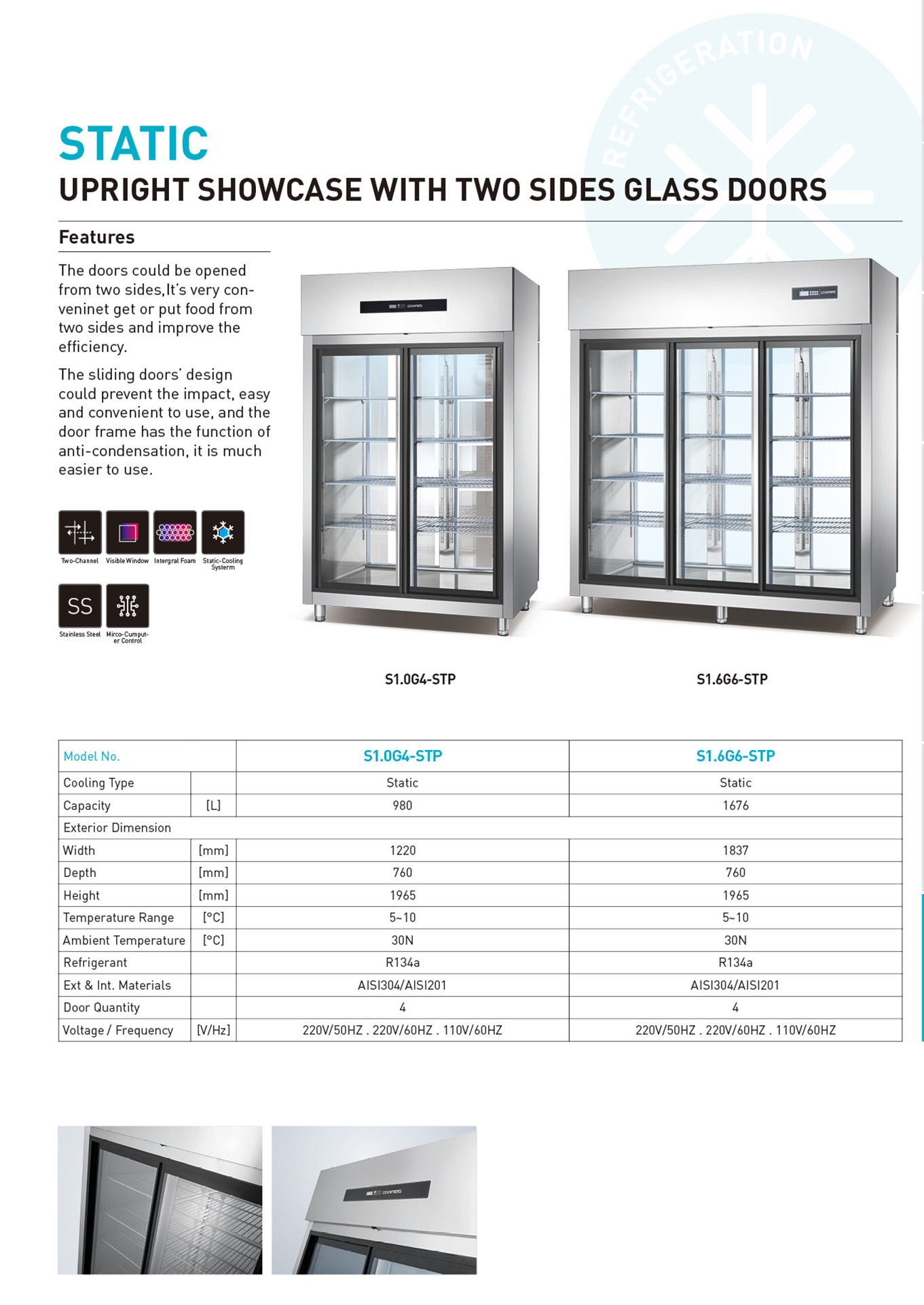 Static Showcase STATIC UPRIGHT SHOWCASE WITH TWO SIDES SIDES GLASS DOORS - 我的网站